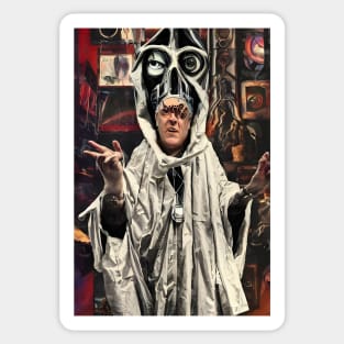 Cyberpunk Aleister Crowley The Great Beast of Thelema painted in a Surrealist and Impressionist style Sticker